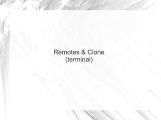 Remotes & Clone
(terminal)
 