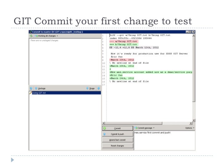 git repository how name in change to Git extension training