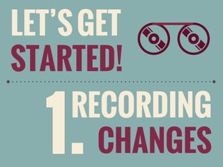 LET’S GET
STARTED!

1.

RECORDING
CHANGES

 