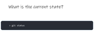 What is the current state?
> git status
 
