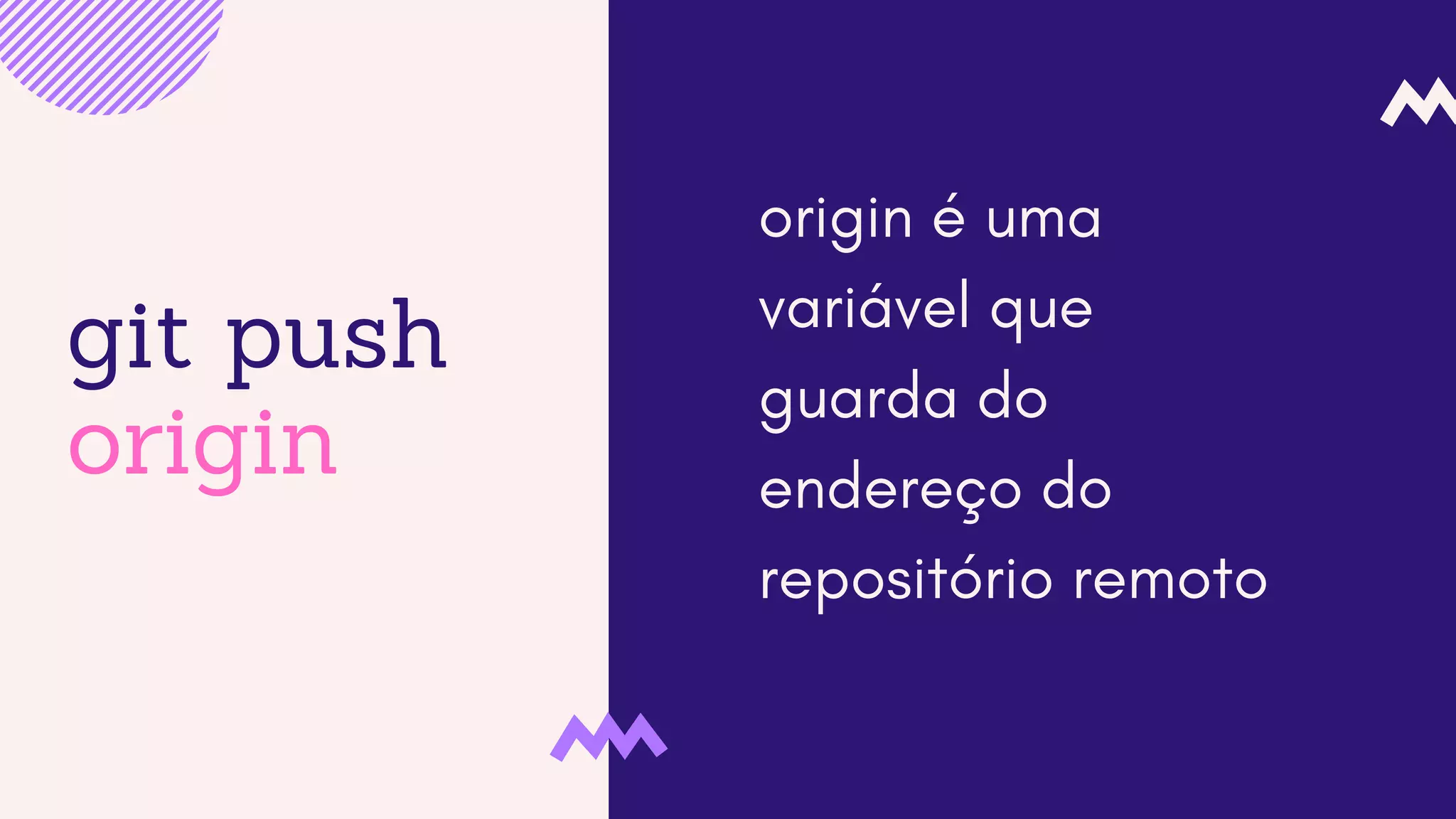 git push
origin
origin é uma
variável que
guarda do
endereço do
repositório remoto
 