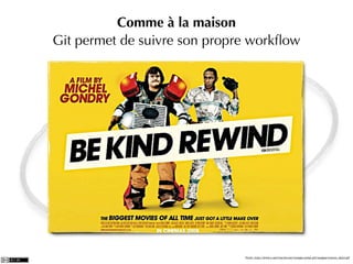 Comme à la maison
Git permet de suivre son propre workﬂow




                              Photo: http://www.e-cart.biz/stores/vintage-metal-art/images/custom_tailor.gif
 