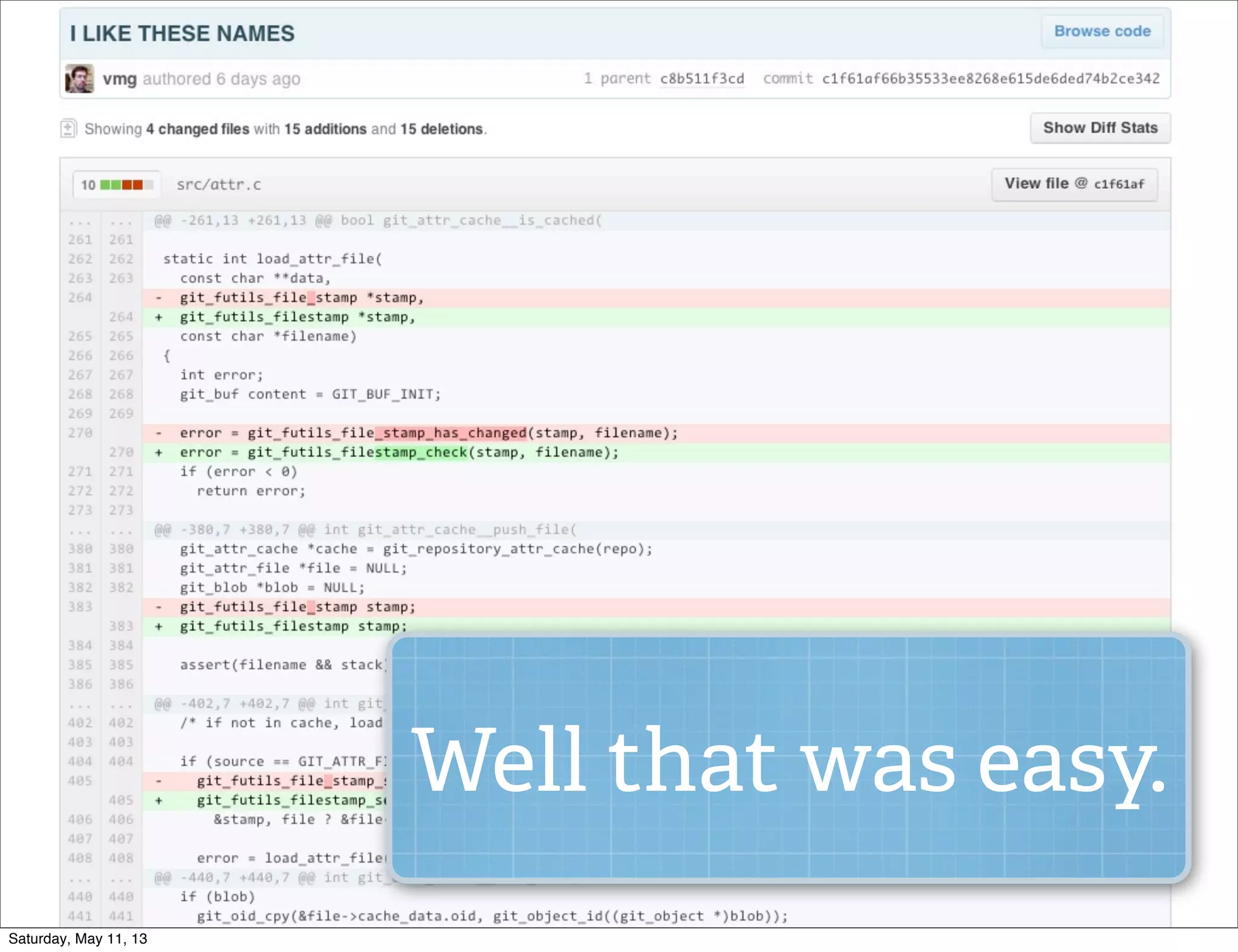 Well that was easy.
Saturday, May 11, 13
 