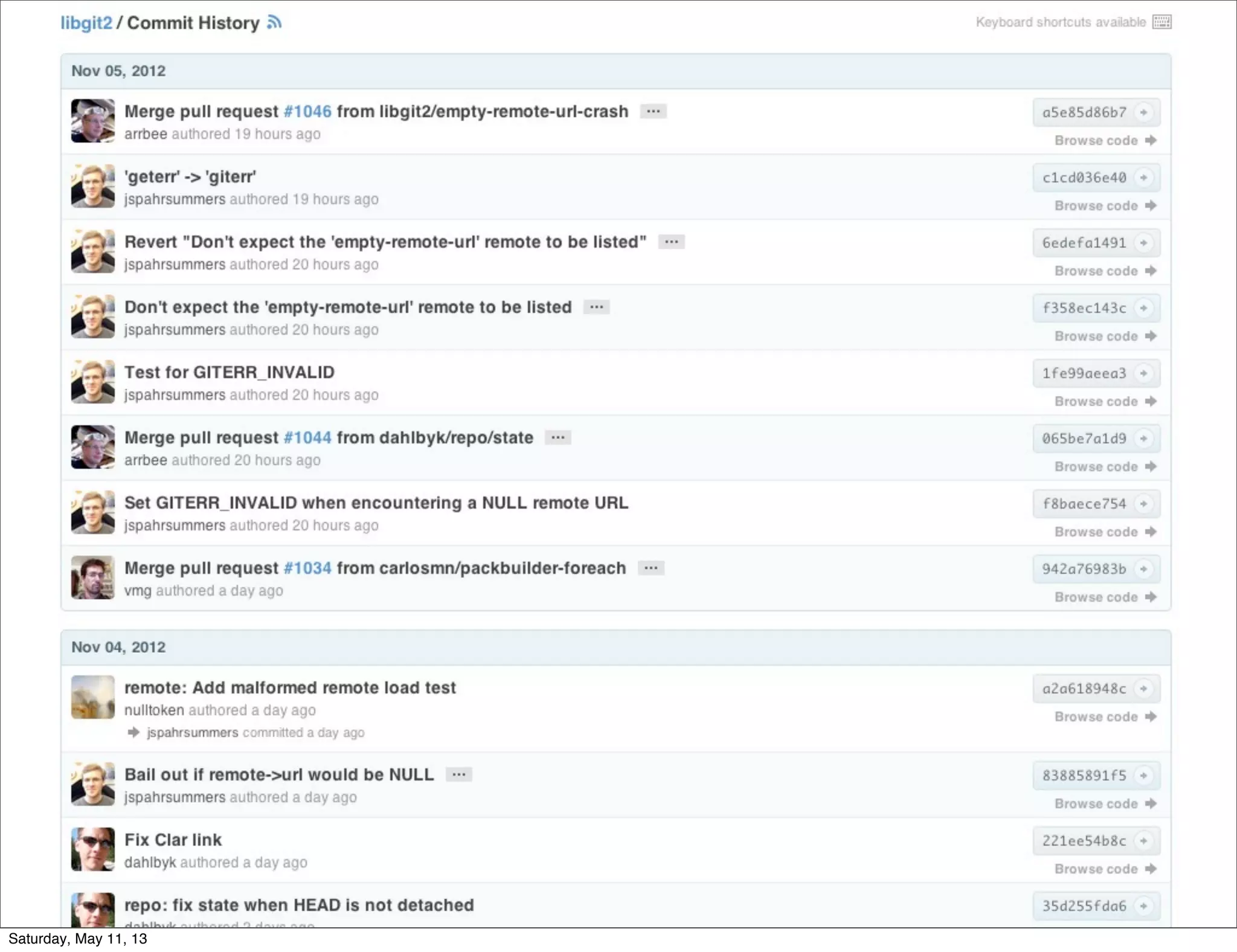 Saturday, May 11, 13
 