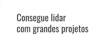 Consegue lidar
com grandes projetos
 
