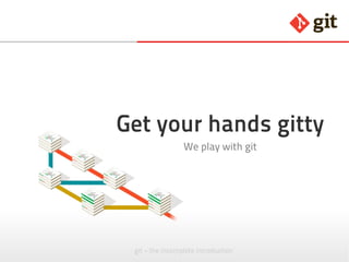 git – the incomplete introduction
Get your hands gitty
We play with git
 