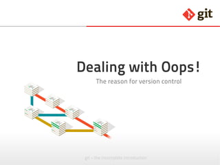 git – the incomplete introduction
Dealing with Oops!
The reason for version control
 