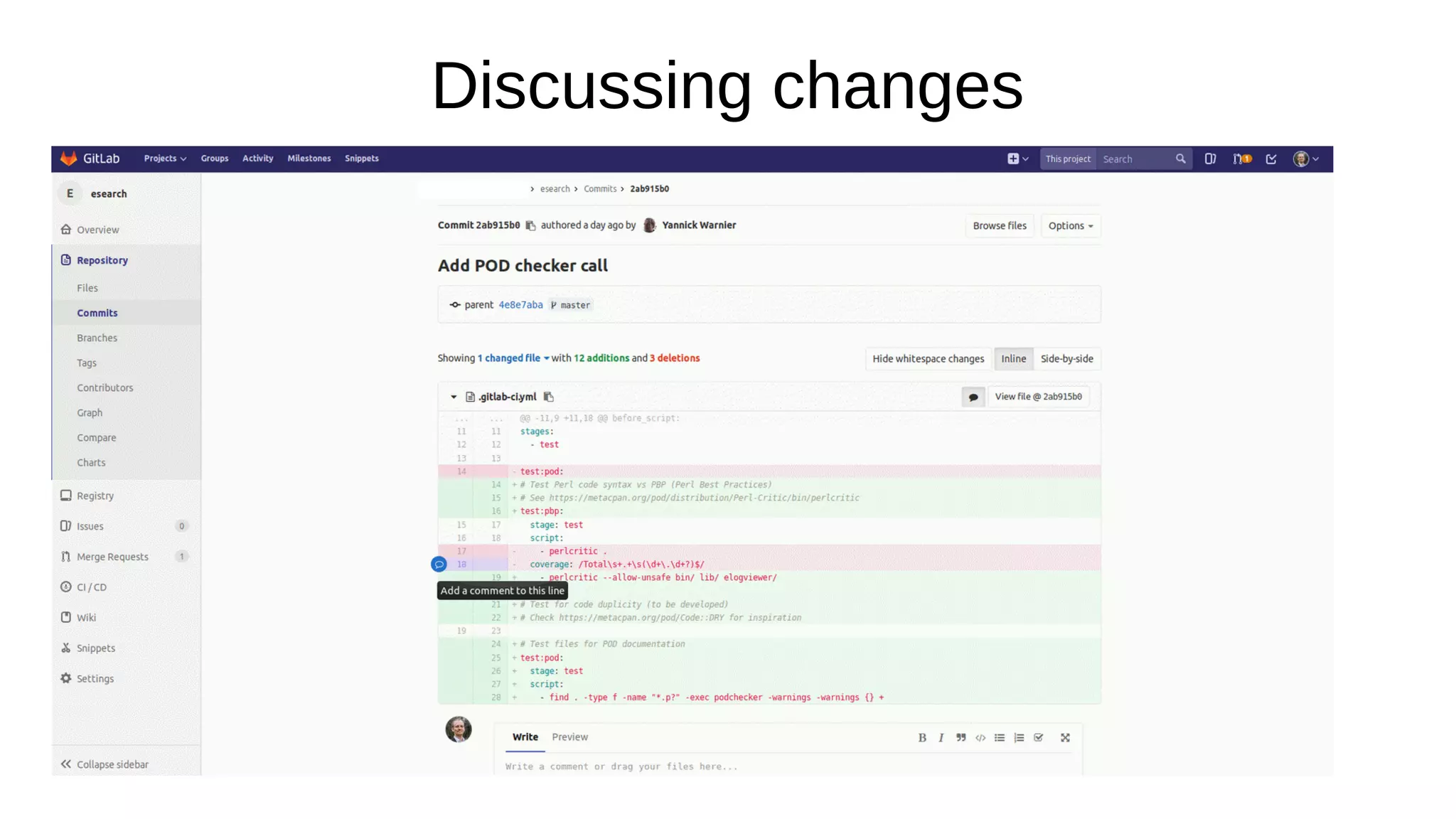 Discussing changes
 