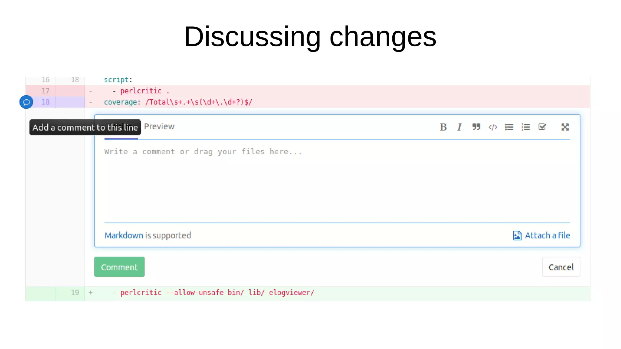 Discussing changes
 