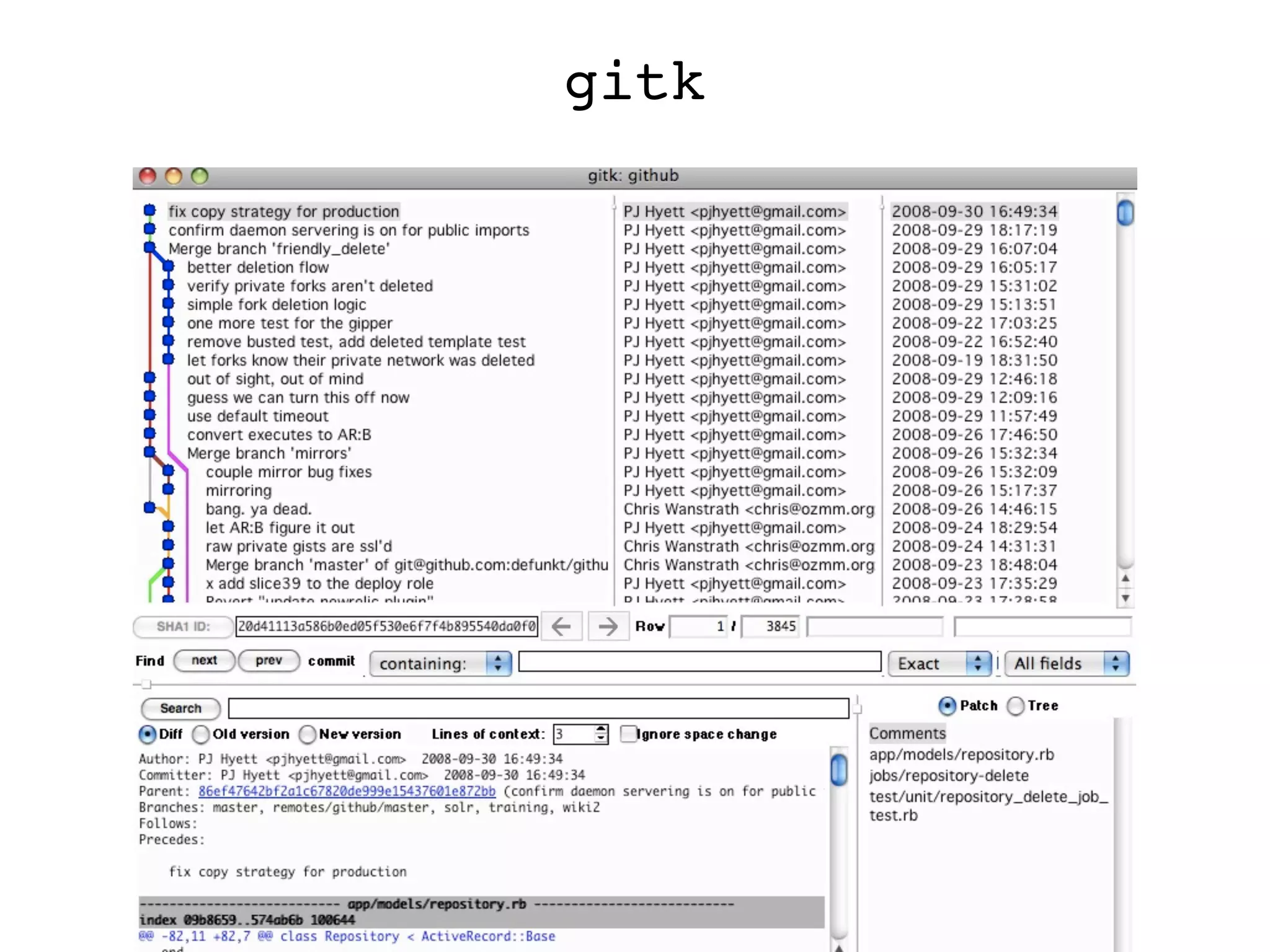 gitk 