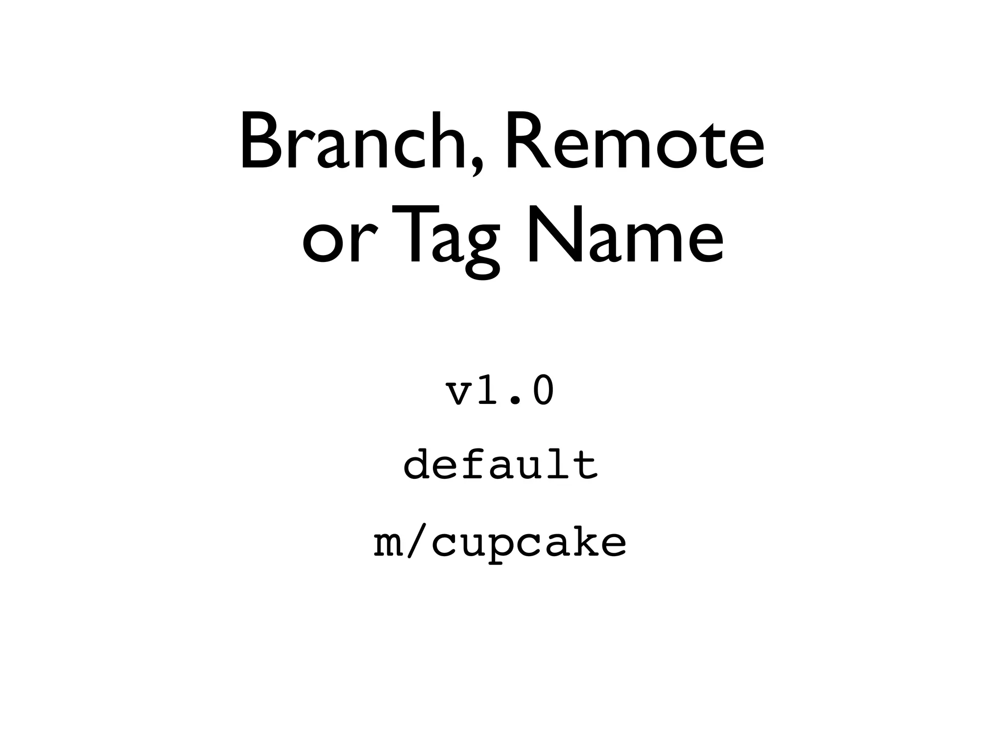 Branch, Remote or Tag Name v1.0 default m/cupcake 