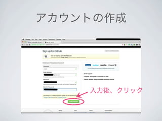 アカウントの作成




    入力後、クリック
 