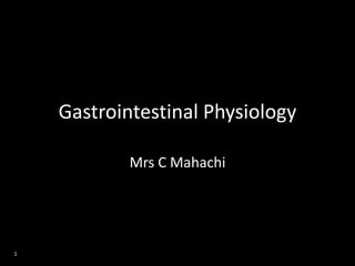 Gastrointestinal Physiology
Mrs C Mahachi
1
 