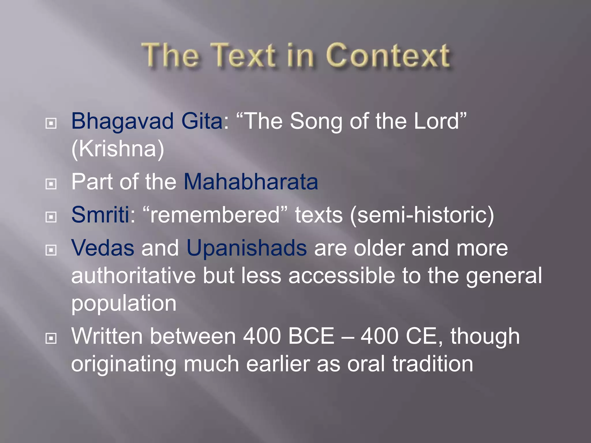 Introducing the Bhagavad Gita | PPTX