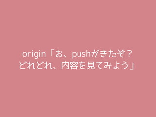 origin「お、pushがきたぞ？
どれどれ、内容を見てみよう」
 