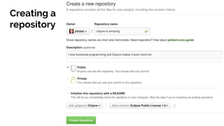 Creating a
repository
 