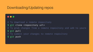 Downloading/Updating repos
 