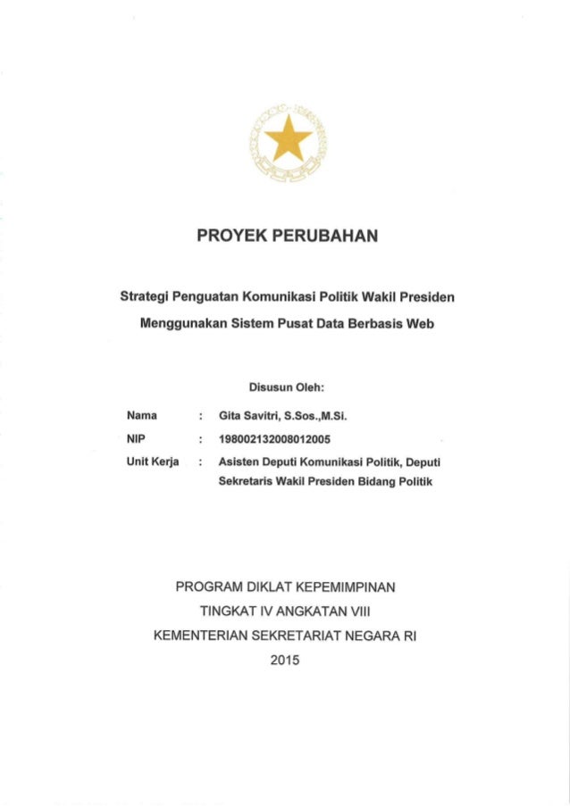 Laporan Proyek Perubahan Strategi Penguatan Komunikasi Politik Wakil