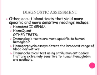 Sometimes associated with abdominal pain or cramping and nausea and vomitingHealth History and Clinical ManifestationsConstipation – decrease in the frequency of stool or stools that are hard, dry and smaller volume than normal.-  May be associated with anal discomfort and rectal bleedingStool characteristics