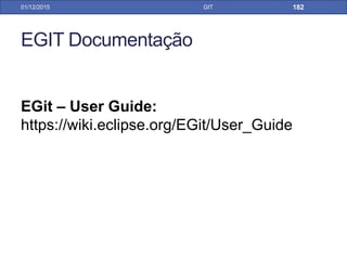 Gitflow Workflow
31/01/17 GIT
master
develop
feature
1.0
Desenvolvimento de uma nova feature
Repositório Local
 