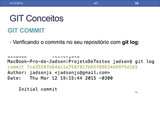 31/01/17 GIT
GIT INIT PELO ECLIPSE
Windows -> Show View -> Git -> Git Repository -> Create a
new Git Repository and add it to this view
 