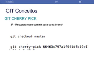 31/01/17 GIT
 O Egit possui um atalho chamado “Push to Upstream” que envia um
push diretamente para uma branch remota de mesmo nome da branch
local
 Exemplo: se você estiver na branch local minha_branch, o Push to
Upstream enviar as mudanças diretamente para a branch remota
refs/heads/minha_branch
GIT PUSH PELO ECLIPSE
 