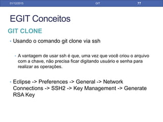 31/01/17 GIT
• Para criar um branch local a partir da master remota,
clicar em cima da master remota e utilizar a opção create
branch...
GIT BRANCHING PELO ECLIPSE
 