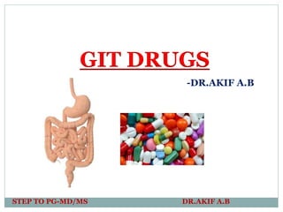 GIT DRUGS
-DR.AKIF A.B
STEP TO PG-MD/MS DR.AKIF A.B
 