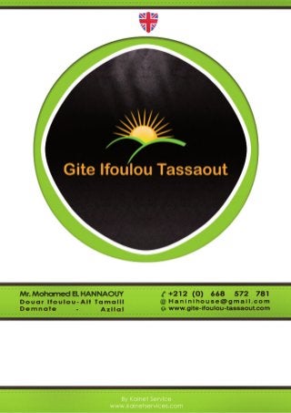 Gite Ifoulou tassaout, Hosting In Morocco, Travel and trekking In Morocco (English)