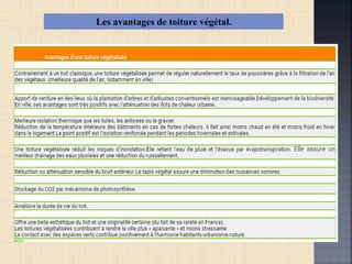 Les avantages de toiture végétal.
 
