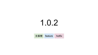 1.0.2
主版號 feature hotfix
 