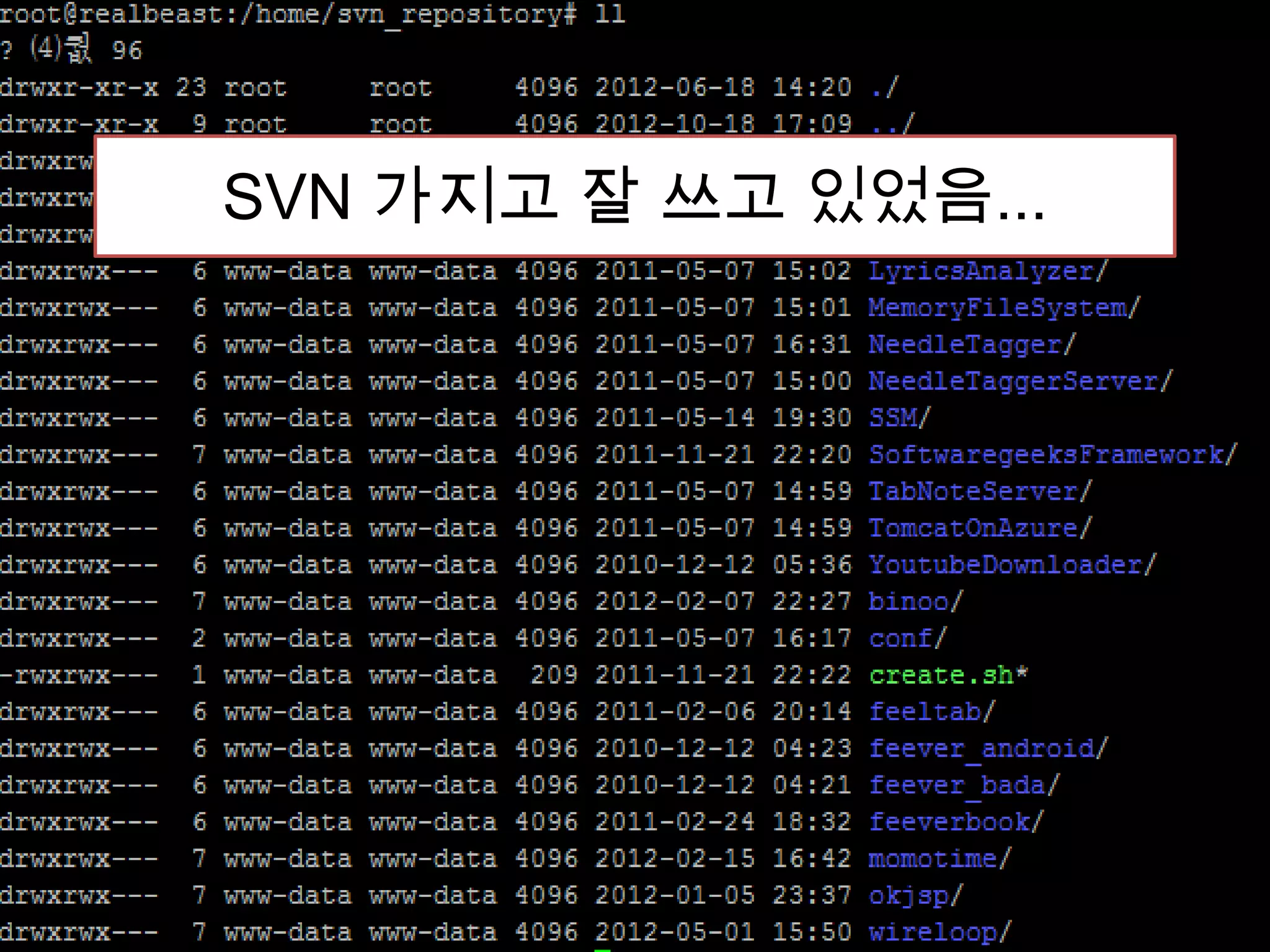 SVN 가지고 잘 쓰고 있었음... 