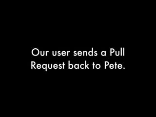 Our user sends a Pull
Request back to Pete.
 