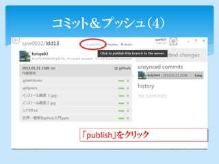 コミット＆プッシュ（４）




   「publish」をクリック
 