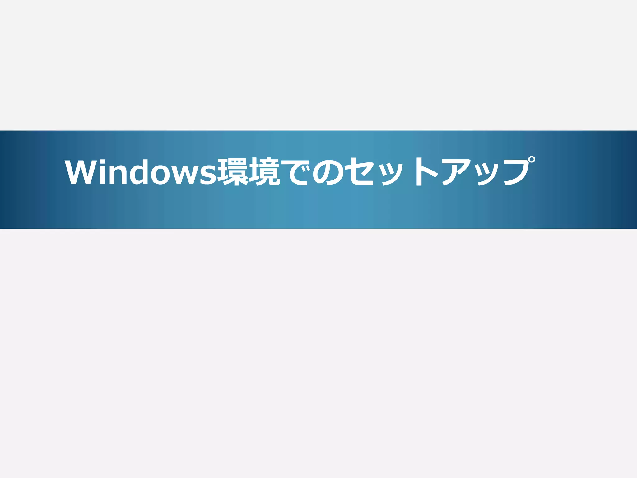 Windows環境でのセットアップ
 
