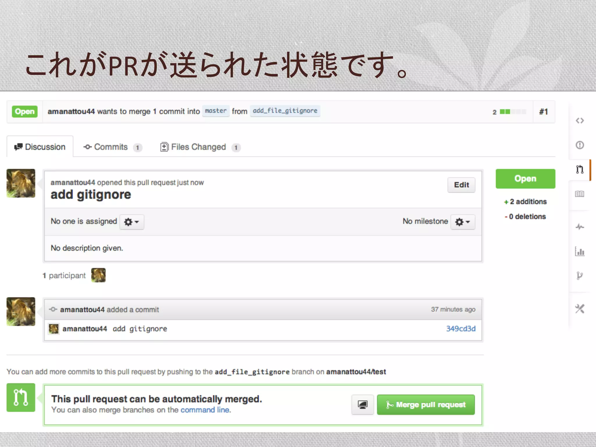 これがPRが送られた状態です。	
  

 