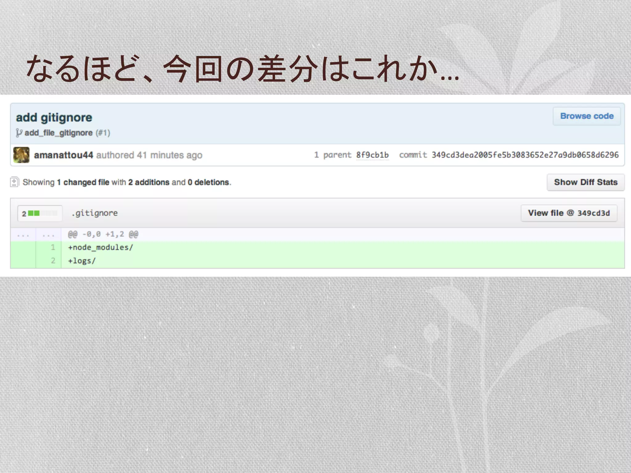 なるほど、今回の差分はこれか…	
  

 