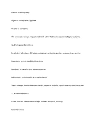 “An Academic Analysis of GitHub Accounts: User Identity and ...
