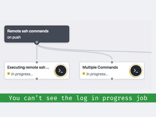 You can’t see the log in progress job
 