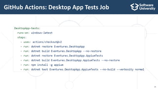GitHub Actions (Nakov at RuseConf, Sept 2022) | PPTX