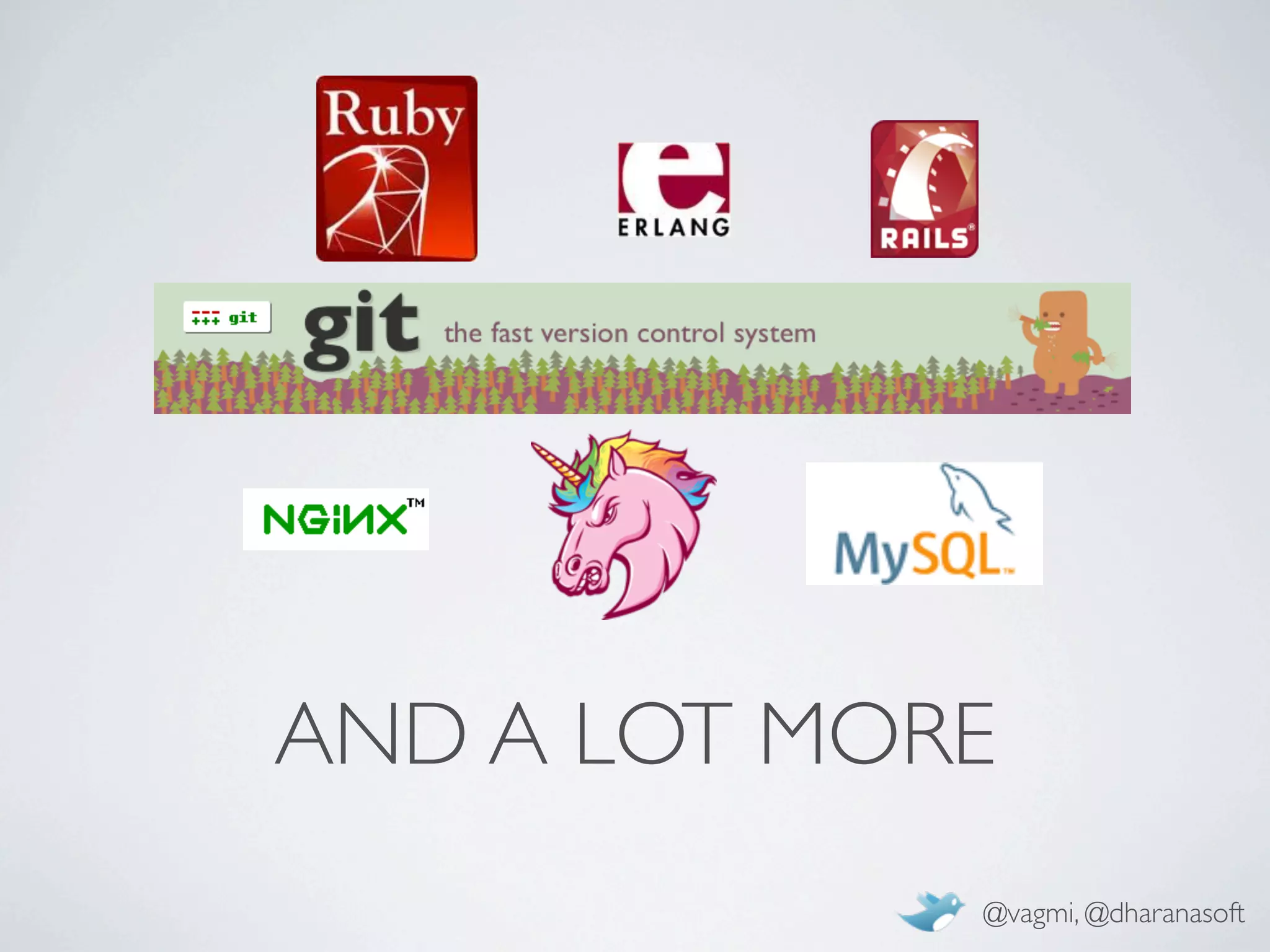 AND A LOT MORE
             @vagmi, @dharanasoft
 