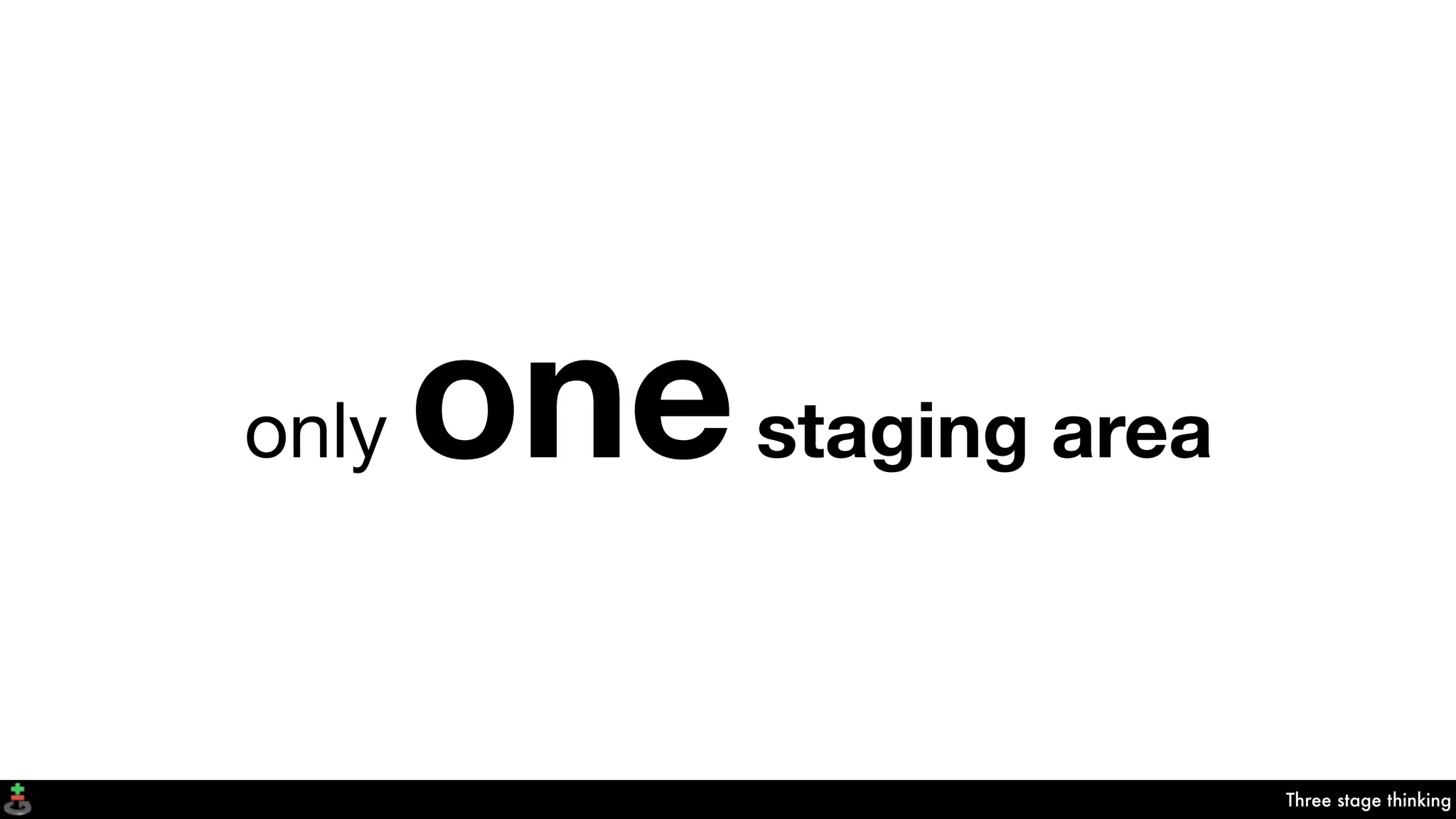 Three stage thinking
only onestaging area
 
