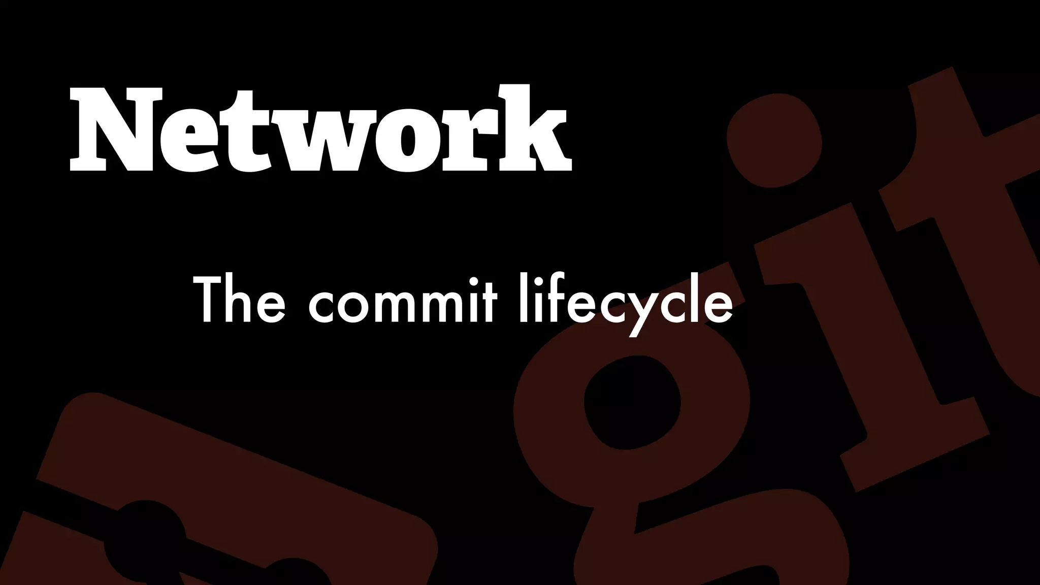 Network
The commit lifecycle
 