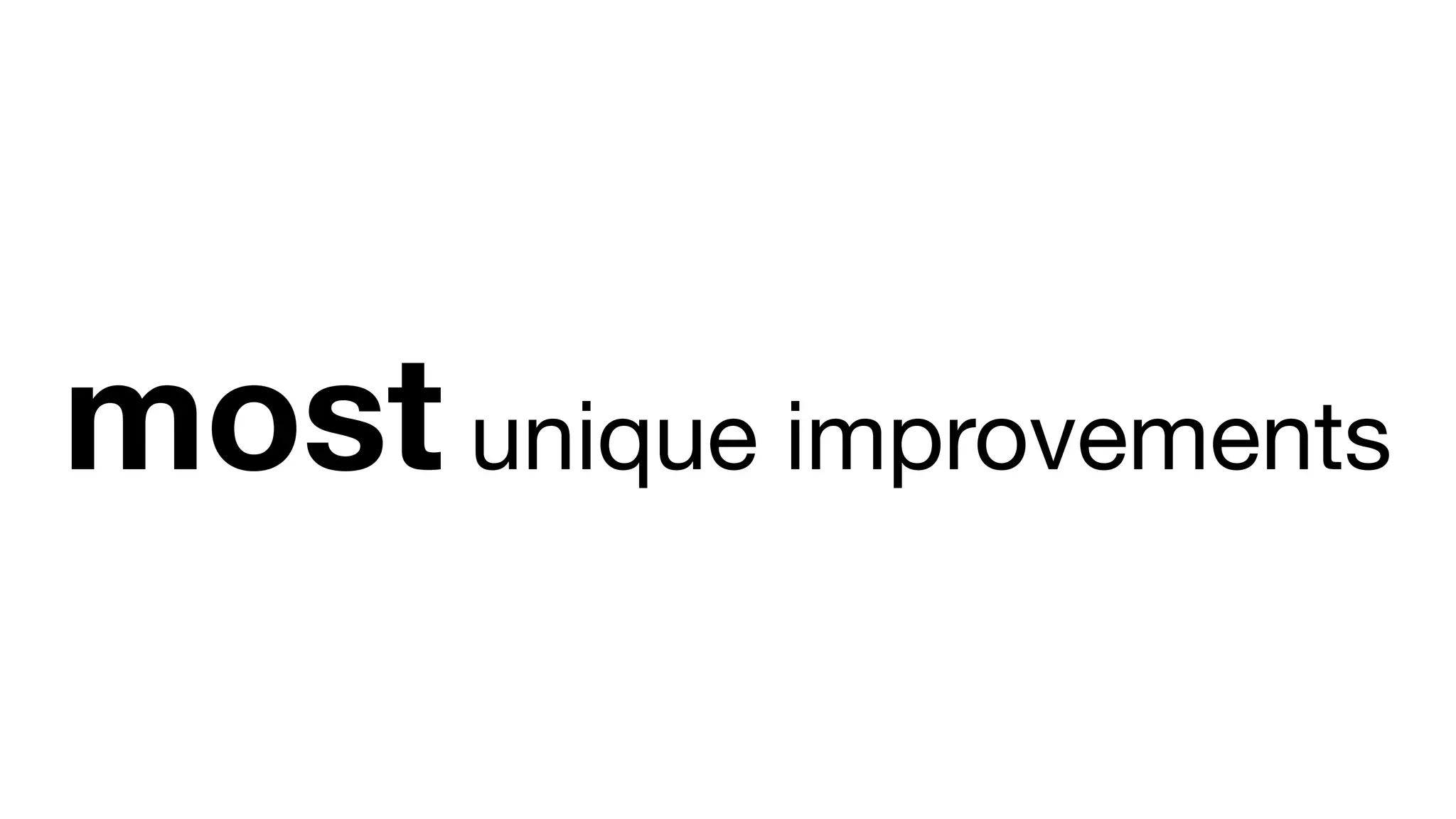 most unique improvements
 