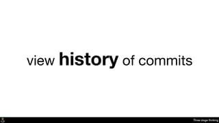 Three stage thinking
view history of commits
 