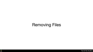 The Git File Workﬂow
Removing Files
 