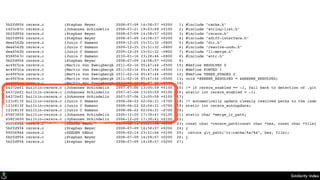 Similarity Index
5b2fd956 rerere.c (Stephan Beyer 2008-07-09 14:58:57 +0200 1) #include "cache.h"
c455c87c rerere.c (Johannes Schindelin 2008-07-21 19:03:49 +0100 2) #include "string-list.h"
5b2fd956 rerere.c (Stephan Beyer 2008-07-09 14:58:57 +0200 3) #include "rerere.h"
5b2fd956 rerere.c (Stephan Beyer 2008-07-09 14:58:57 +0200 4) #include "xdiff-interface.h"
dea4562b rerere.c (Junio C Hamano 2009-12-25 15:51:32 -0800 5) #include "dir.h"
dea4562b rerere.c (Junio C Hamano 2009-12-25 15:51:32 -0800 6) #include "resolve-undo.h"
dea4562b rerere.c (Junio C Hamano 2009-12-25 15:51:32 -0800 7) #include "ll-merge.h"
8588567c rerere.c (Junio C Hamano 2010-01-16 23:28:46 -0800 8) #include "attr.h"
5b2fd956 rerere.c (Stephan Beyer 2008-07-09 14:58:57 +0200 9)
ac49f5ca rerere.c (Martin von Zweigbergk 2011-02-16 05:47:44 -0500 10) #define RESOLVED 0
ac49f5ca rerere.c (Martin von Zweigbergk 2011-02-16 05:47:44 -0500 11) #define PUNTED 1
ac49f5ca rerere.c (Martin von Zweigbergk 2011-02-16 05:47:44 -0500 12) #define THREE_STAGED 2
ac49f5ca rerere.c (Martin von Zweigbergk 2011-02-16 05:47:44 -0500 13) void *RERERE_RESOLVED = &RERERE_RESOLVED;
ac49f5ca rerere.c (Martin von Zweigbergk 2011-02-16 05:47:44 -0500 14)
b4372ef1 builtin-rerere.c (Johannes Schindelin 2007-07-06 13:05:59 +0100 15) /* if rerere_enabled == -1, fall back to detection of .git
b4372ef1 builtin-rerere.c (Johannes Schindelin 2007-07-06 13:05:59 +0100 16) static int rerere_enabled = -1;
b4372ef1 builtin-rerere.c (Johannes Schindelin 2007-07-06 13:05:59 +0100 17)
121c813f builtin-rerere.c (Junio C Hamano 2008-06-22 02:04:31 -0700 18) /* automatically update cleanly resolved paths to the inde
121c813f builtin-rerere.c (Junio C Hamano 2008-06-22 02:04:31 -0700 19) static int rerere_autoupdate;
121c813f builtin-rerere.c (Junio C Hamano 2008-06-22 02:04:31 -0700 20)
658f3650 builtin-rerere.c (Johannes Schindelin 2006-12-20 17:39:41 +0100 21) static char *merge_rr_path;
658f3650 builtin-rerere.c (Johannes Schindelin 2006-12-20 17:39:41 +0100 22)
90056966 rerere.c (SZEDER Gábor 2009-02-14 23:21:04 +0100 23) const char *rerere_path(const char *hex, const char *file)
5b2fd956 rerere.c (Stephan Beyer 2008-07-09 14:58:57 +0200 24) {
90056966 rerere.c (SZEDER Gábor 2009-02-14 23:21:04 +0100 25) return git_path("rr-cache/%s/%s", hex, file);
5b2fd956 rerere.c (Stephan Beyer 2008-07-09 14:58:57 +0200 26) }
5b2fd956 rerere.c (Stephan Beyer 2008-07-09 14:58:57 +0200 27)
 