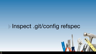 ‣Inspect .git/conﬁg refspec
 
