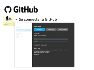 • Se connecter à GitHub

 