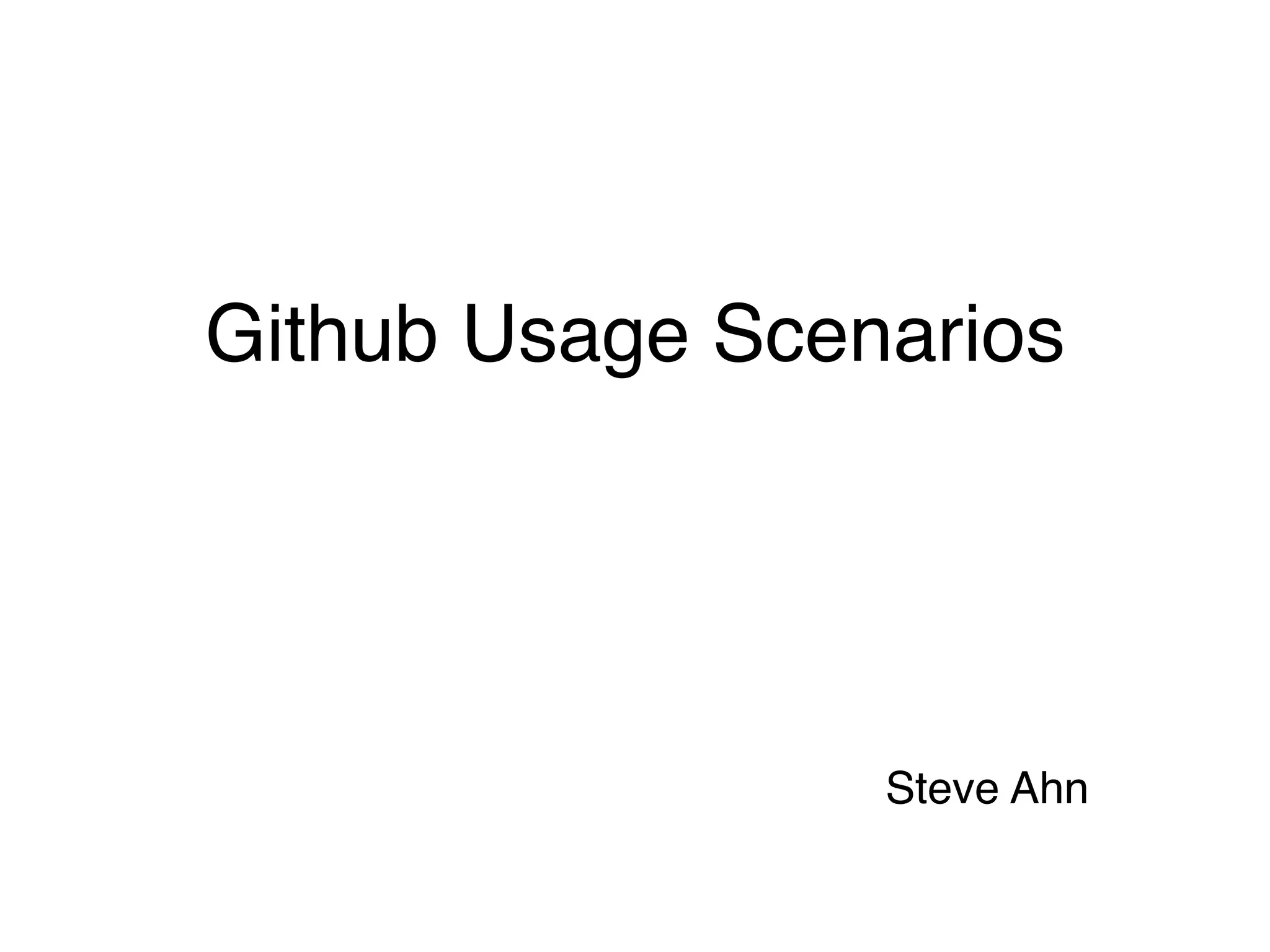 Github Usage Scenarios | PPT